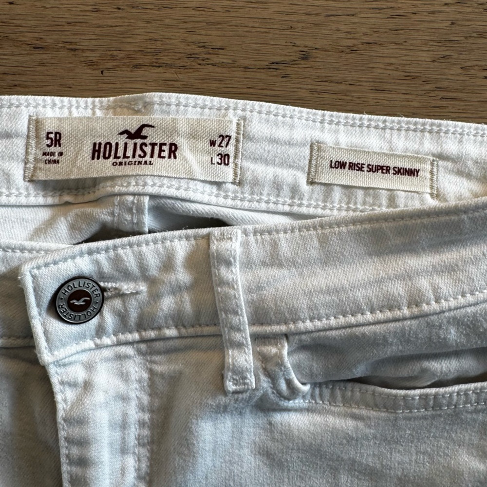 Y2K Hollister White Skinny Jeans Classic Denim - Picture 2 of 5